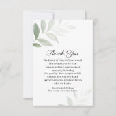 シンプル水彩緑化葬儀サンキューカード サンキューカード (正面)