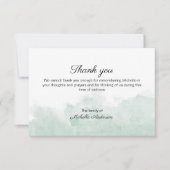 シンプル水彩緑洗葬式 サンキューカード (正面)