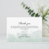 シンプル水彩緑洗葬式 サンキューカード (スタンド正面)