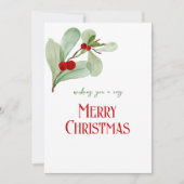シンプル水彩緑色写真クリスマス シーズンカード (正面)