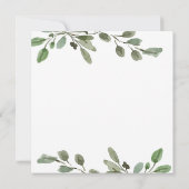 シンプル水彩緑 |カップルシャワー 招待状 (裏面)