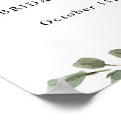 シンプル水彩緑 |ブライダルシャワーへようこそ ポスター (角)