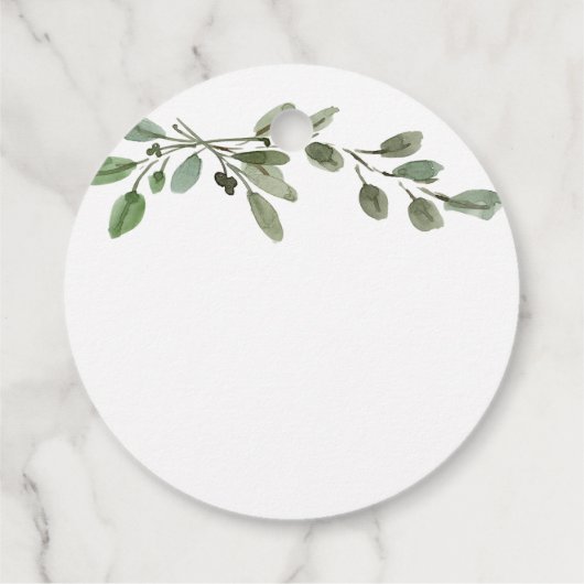 シンプル水彩緑 |赤ちゃんシャワー フェイバータグ (裏面)