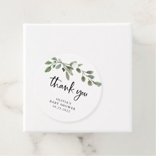 シンプル水彩緑 |赤ちゃんシャワー フェイバータグ (インサイチュ)