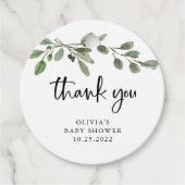 シンプル水彩緑 |赤ちゃんシャワー フェイバータグ (正面)