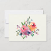 シンプル水彩花エレガモダンントウェディング 出欠カード (裏面)