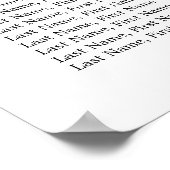 シンプル水彩花束の結婚座席表 ポスター (角)