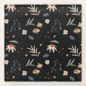 シンプル水彩花1 ガラスコースター (正面)