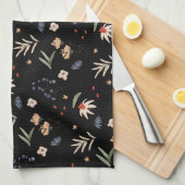 シンプル水彩花1 キッチンタオル (四つ折り)