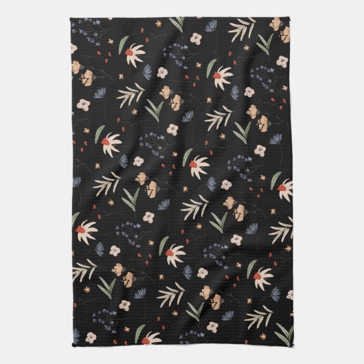 シンプル水彩花1 キッチンタオル (縦)