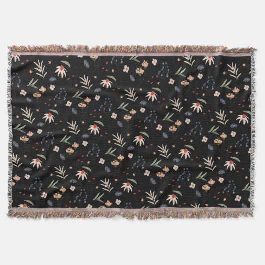 シンプル水彩花1 スローブランケット (正面)