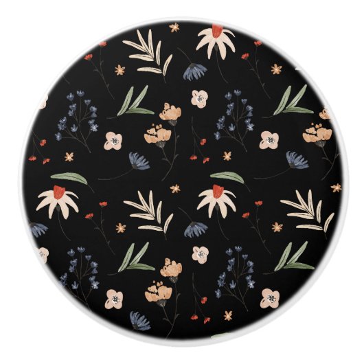 シンプル水彩花1 セラミックノブ (正面)