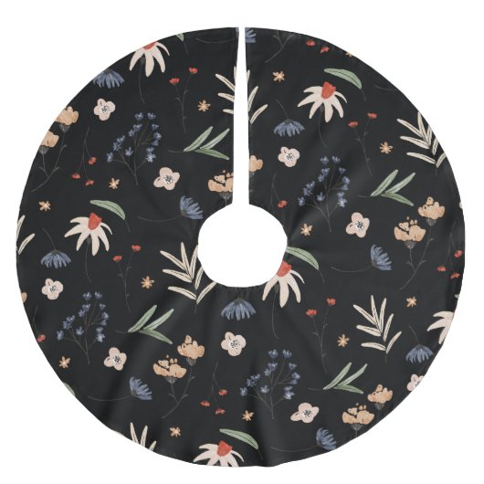 シンプル水彩花1 ブラッシュドポリエステルツリースカート (正面)