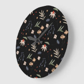 シンプル水彩花1 ラージ壁時計 (傾斜)