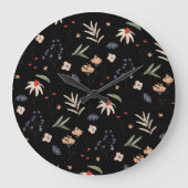 シンプル水彩花1 ラージ壁時計 (正面)