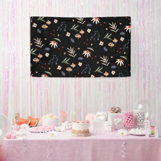 シンプル水彩花1 横断幕 (パーティー)