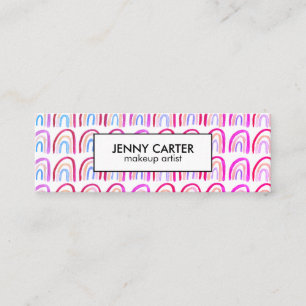 シンプル水彩虹パターカッコいいン紫 スキニー名刺
