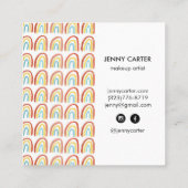 シンプル水彩虹パターカッコいいン スクエア名刺 (裏面)