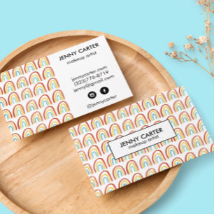 シンプル水彩虹パターカッコいいン 名刺