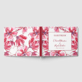 シンプル水彩赤い花 ゲストブック (全面)