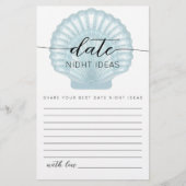 シンプル水彩青いシェル日付Nidhtアイディア (正面)