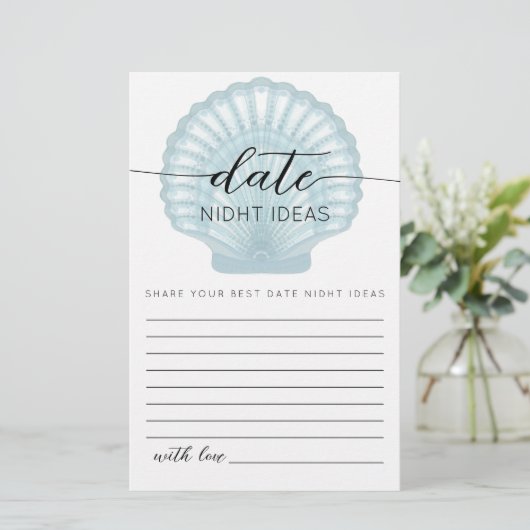 シンプル水彩青いシェル日付Nidhtアイディア (スタンド正面)