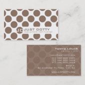 シンプル水玉模様モカはっきりしたブラウン 名刺 (正面/裏面)