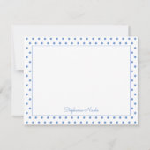 シンプル水玉模様ライトブルーパーソナライズされた ノートカード (正面)