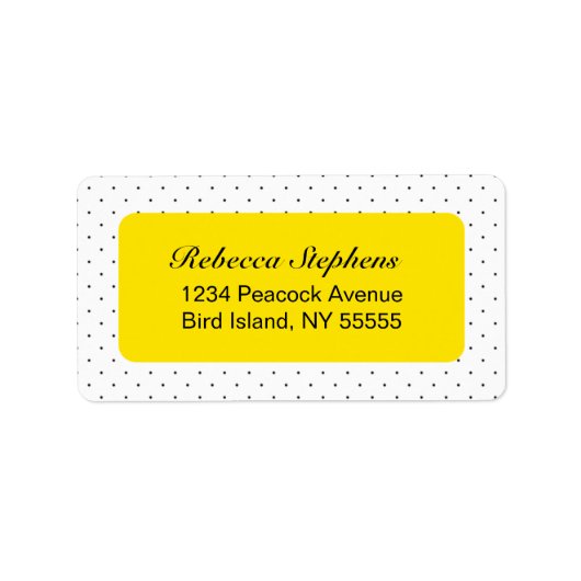 シンプル水玉模様 – 黄色と黒 ラベル (正面)
