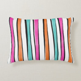 シンプル水色のストライプパターン アクセントクッション