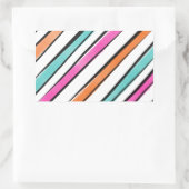 シンプル水色のストライプパターン 長方形シール (バッグ)