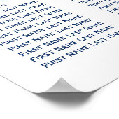 シンプル水色の結婚座席表 ポスター (角)