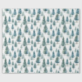 シンプル水色クリスマスツリー ラッピングペーパー (フラット)