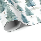 シンプル水色クリスマスツリー ラッピングペーパー (ロールコーナー)