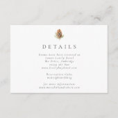 シンプル水色パインコーン冬の結婚式 エンクロージャーカード (正面)