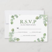 シンプル水色ユーカリプトゥス結婚グリーン 出欠カード (正面)