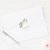 シンプル水色ユーカリ植物学結婚校 ラウンドシール (封筒)