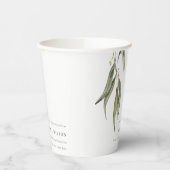 シンプル水色ユーカリ植物学結婚校 紙コップ (左)