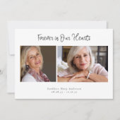 シンプル永遠に私たちのハート写真悔やみや弔慰 サンキューカード (正面)