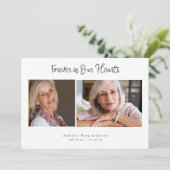 シンプル永遠に私たちのハート写真悔やみや弔慰 サンキューカード (スタンド正面)