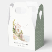 シンプル沿岸カトリック水彩教会結婚 フェイバーボックス (オープン)