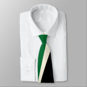 シンプル波2の緑、クリーム、黒 ネクタイ (タイ)