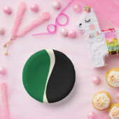 シンプル波2の緑、クリーム、黒 ペーパーボウル (パーティー)