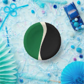 シンプル波2の緑、クリーム、黒 ペーパーボウル (パーティー)