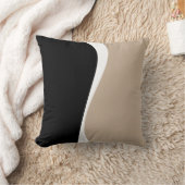 シンプル波2 – トープ、白黒 クッション (ブランケット)