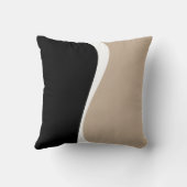 シンプル波2 – トープ、白黒 クッション (裏面)