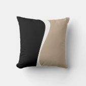 シンプル波2 – トープ、白黒 クッション (正面)