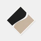 シンプル波2 – トープ、白黒 スタンダードカクテルナプキン (角)