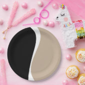 シンプル波2 – トープ、白黒 ペーパープレート (パーティー)