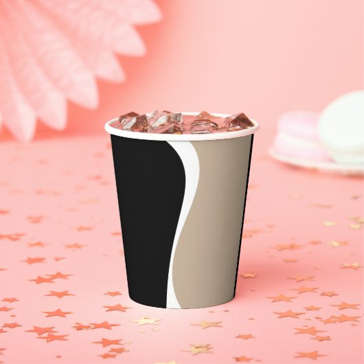 シンプル波2 – トープ、白黒 紙コップ (インサイチュ)